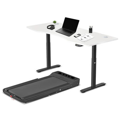 LSG Nimbus Walking Pad Treadmill + ErgoDesk Automatic Standing Desk 1800mm (White)