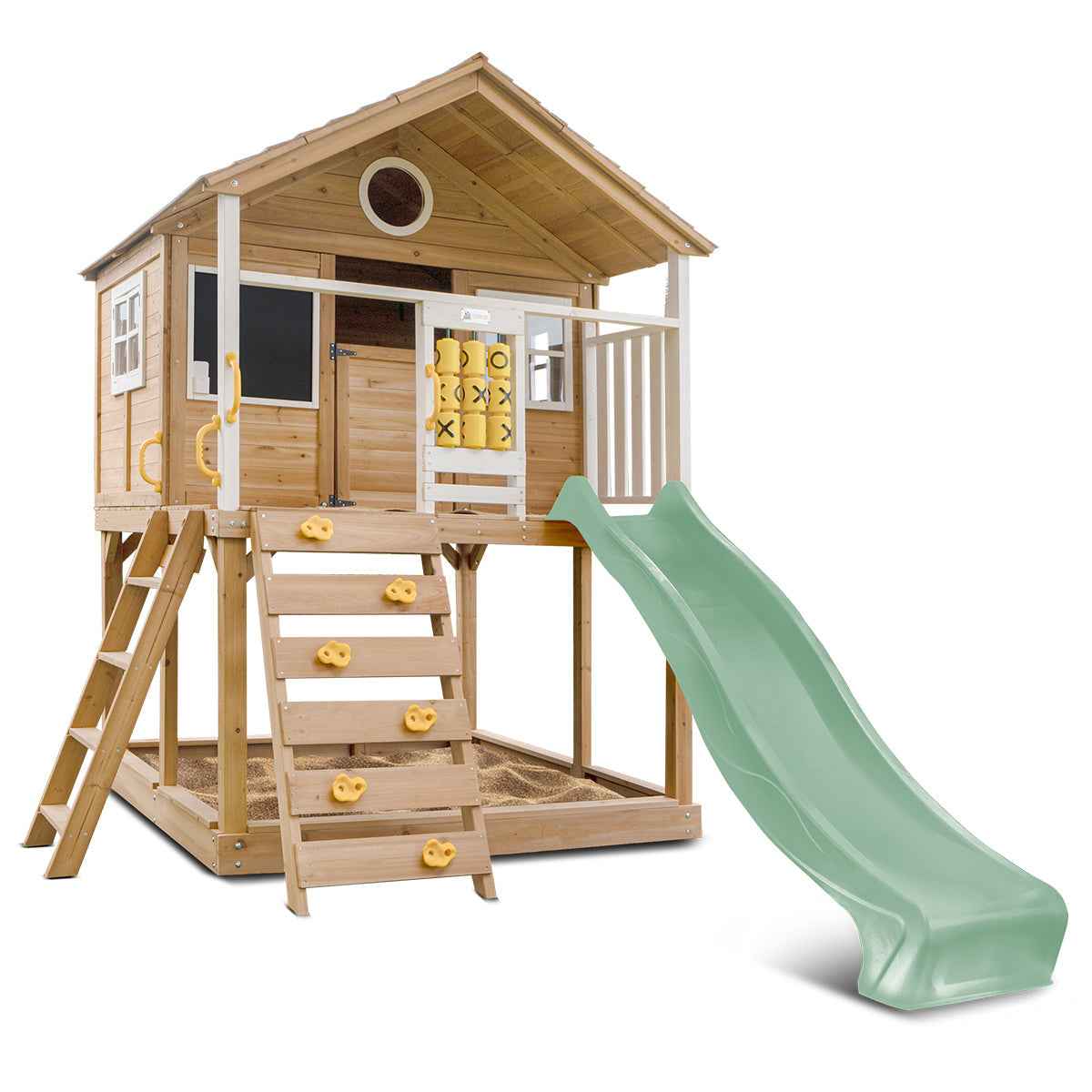 Lifespan Kids Warrigal Cubby House with 2.2m Slide (Pastel Green)