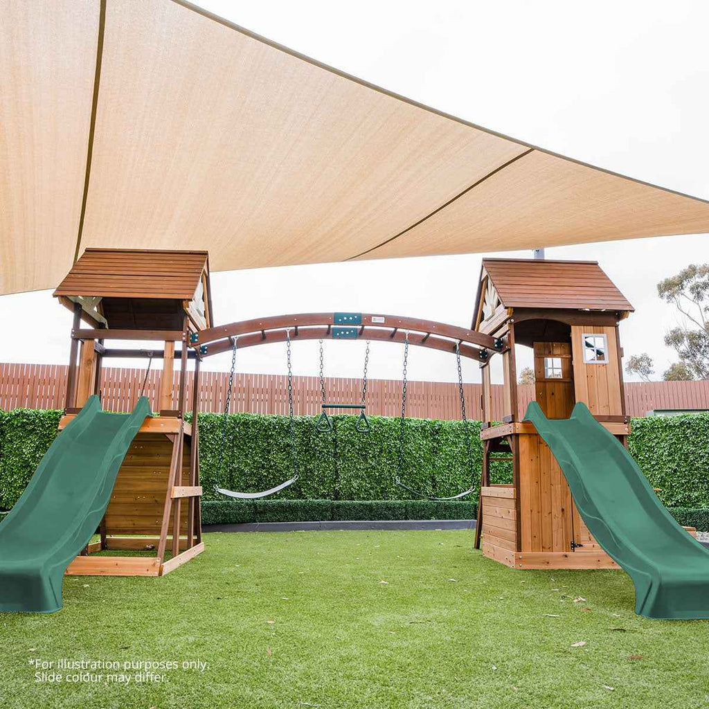Lifespan Kids Armadale Swing Set & Play Centre with Two 2.2m Slide (Pastel Green)