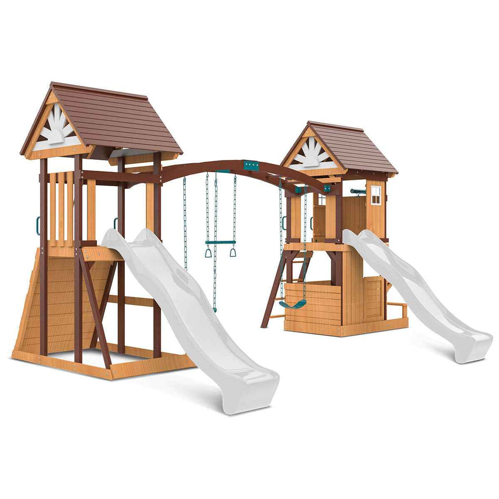 Lifespan Kids Armadale Swing Set & Play Centre with Two 2.2m Slide (White)