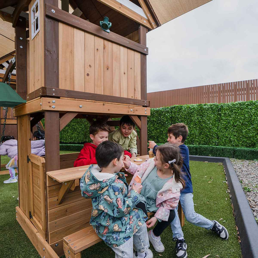 Lifespan Kids Armadale Swing Set & Play Centre with Two 2.2m Slide (White)