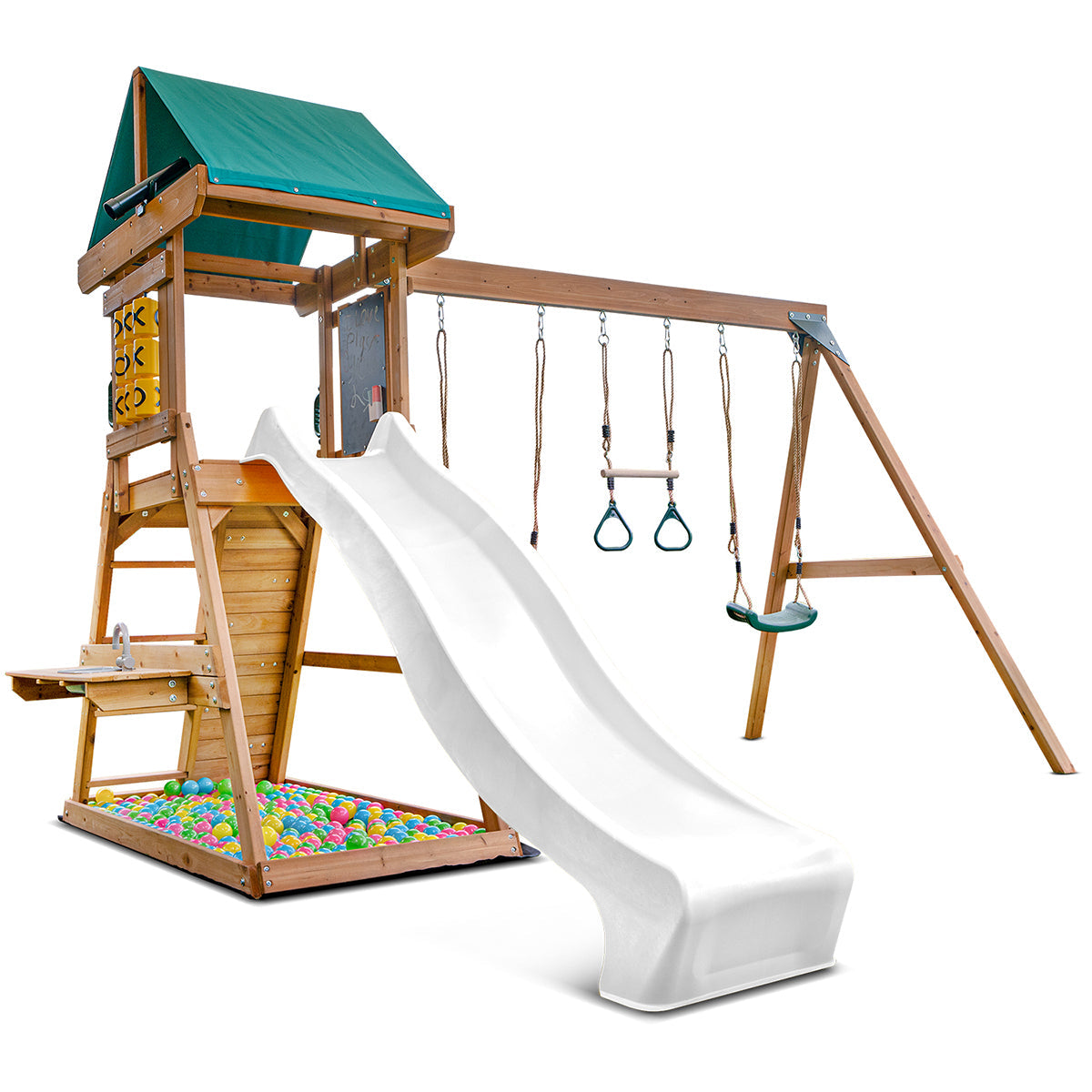 Lifespan Kids Birmingham Swing Set & Play Centre with 2.2m Slide (White) - YDS.com.au