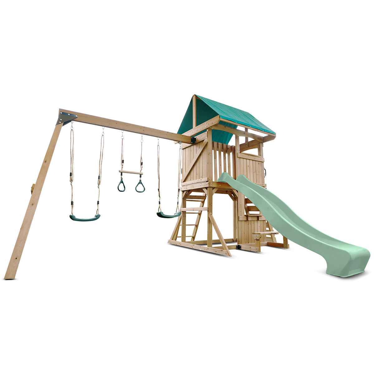 Lifespan Kids Carindale Swing Set & Play Centre with 2.2m Slide (Pastel Green)