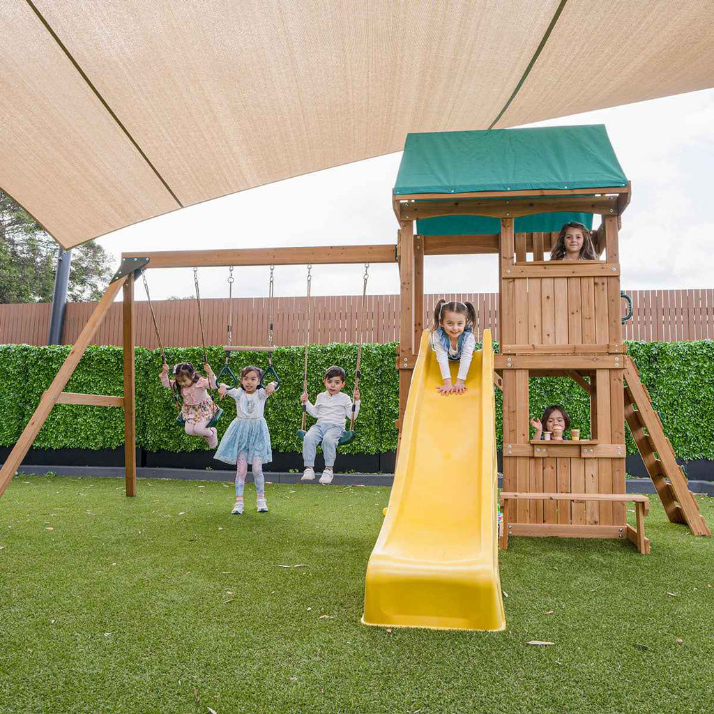 Lifespan Kids Carindale Swing Set & Play Centre with 2.2m Slide (Yellow)