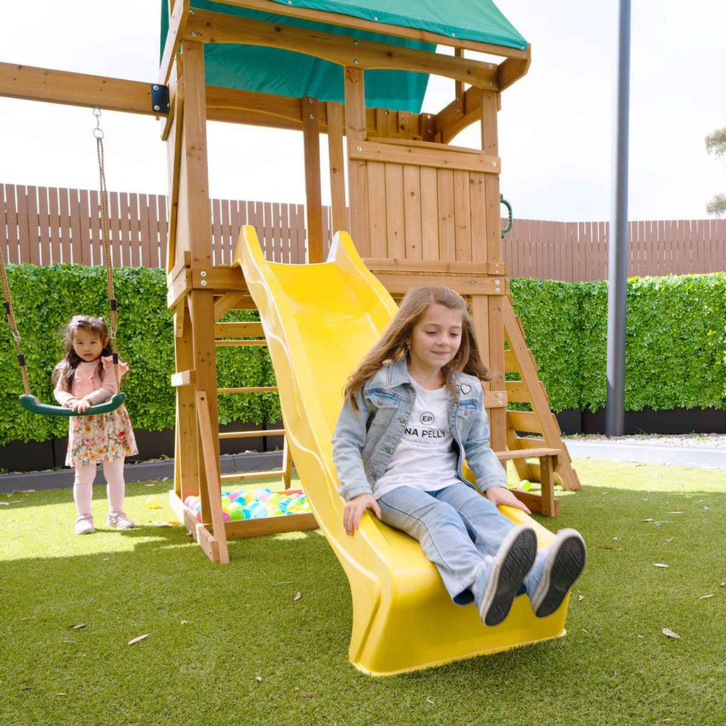 Lifespan Kids Carindale Swing Set & Play Centre with 2.2m Slide (Yellow)