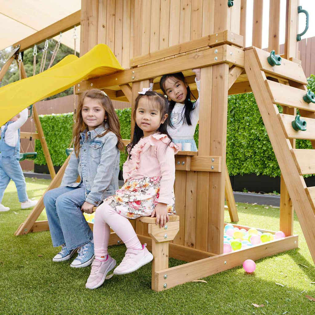 Lifespan Kids Carindale Swing Set & Play Centre with 2.2m Slide (Yellow)