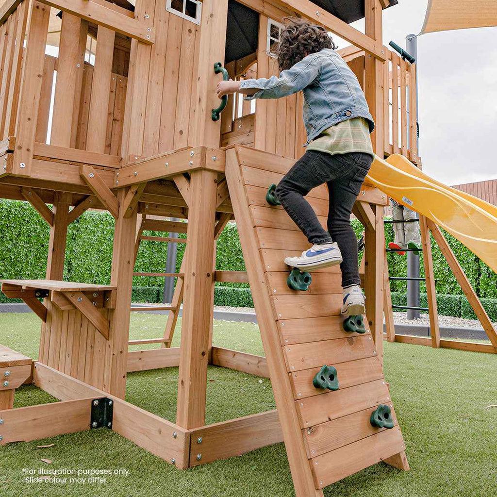 Lifespan Kids Kensington Swing Set, Monkey Bars & Play Centre with 2.2m Slide (White)