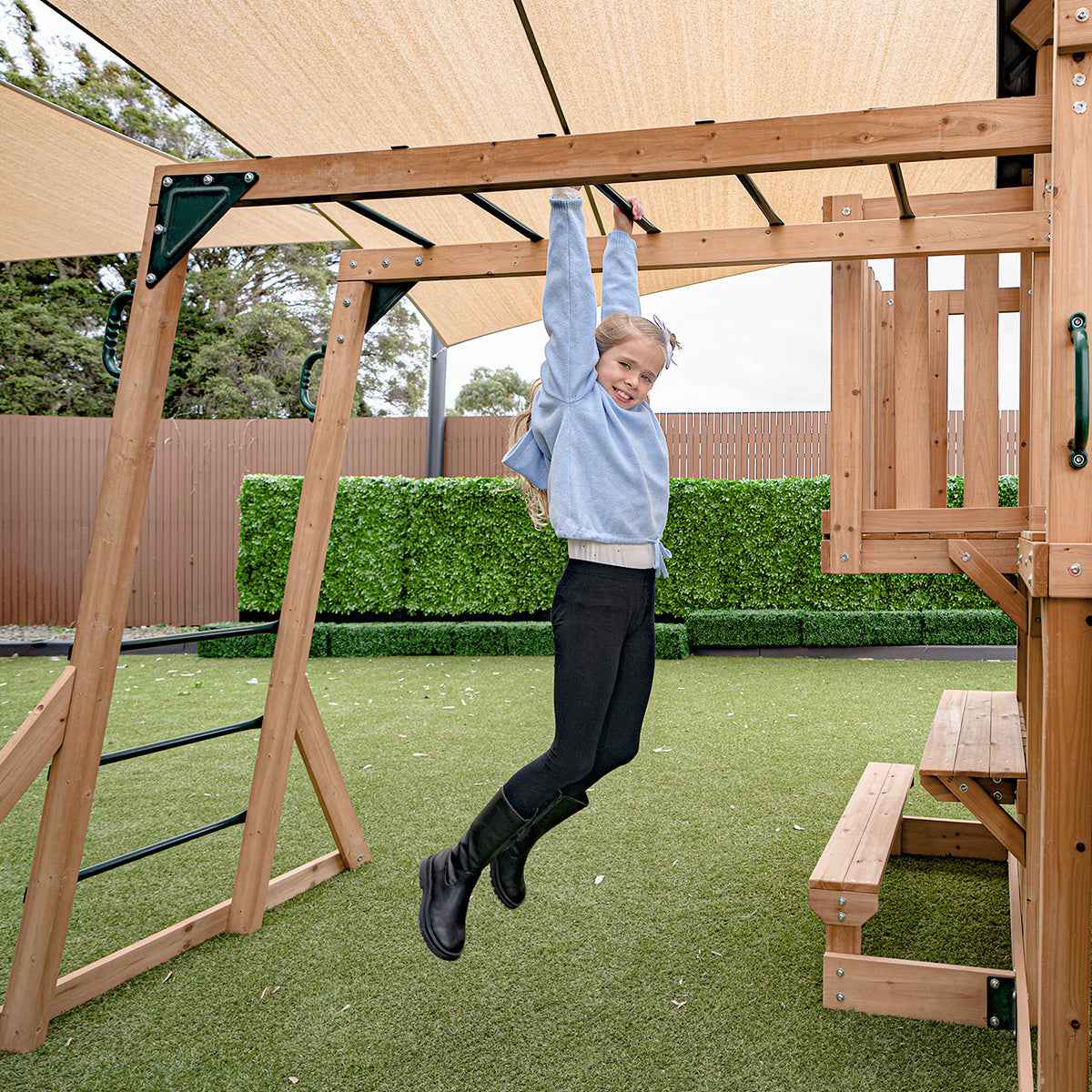 Lifespan Kids Kensington Swing Set, Monkey Bars & Play Centre with 2.2m Slide (Yellow)