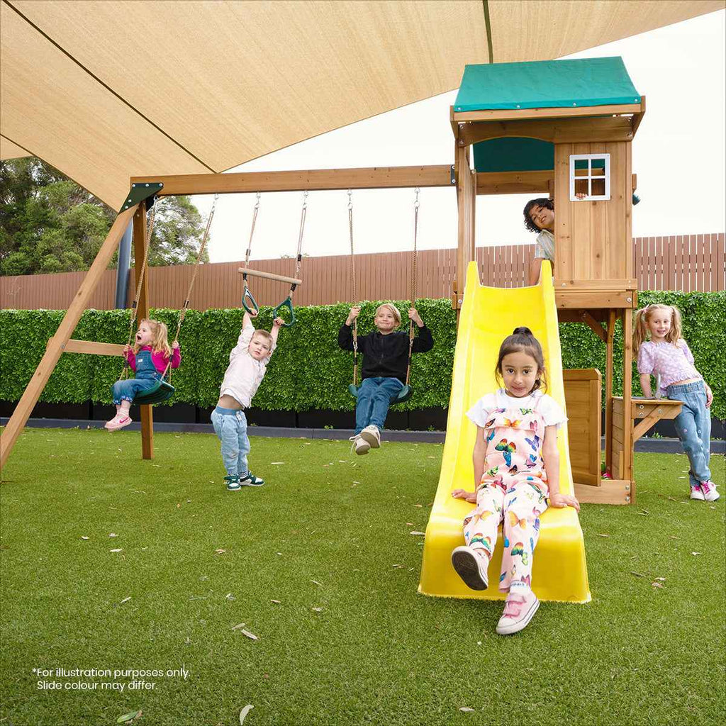Lifespan Kids Montrose Swing Set & Play Centre with 2.2m Slide (Pastel Pink)