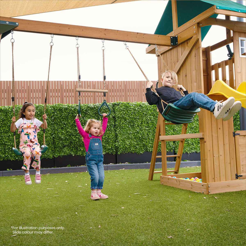 Lifespan Kids Montrose Swing Set & Play Centre with 2.2m Slide (White)