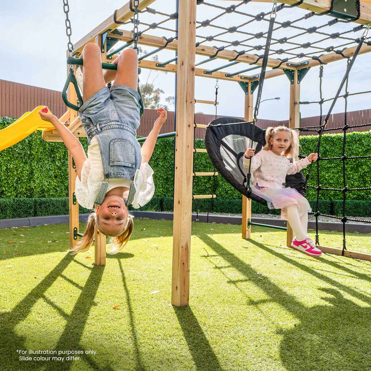 Lifespan Kids Orangutan Monkey Bars Jungle Gym Climbing Frame with 2.2m Slide (Pastel Pink)