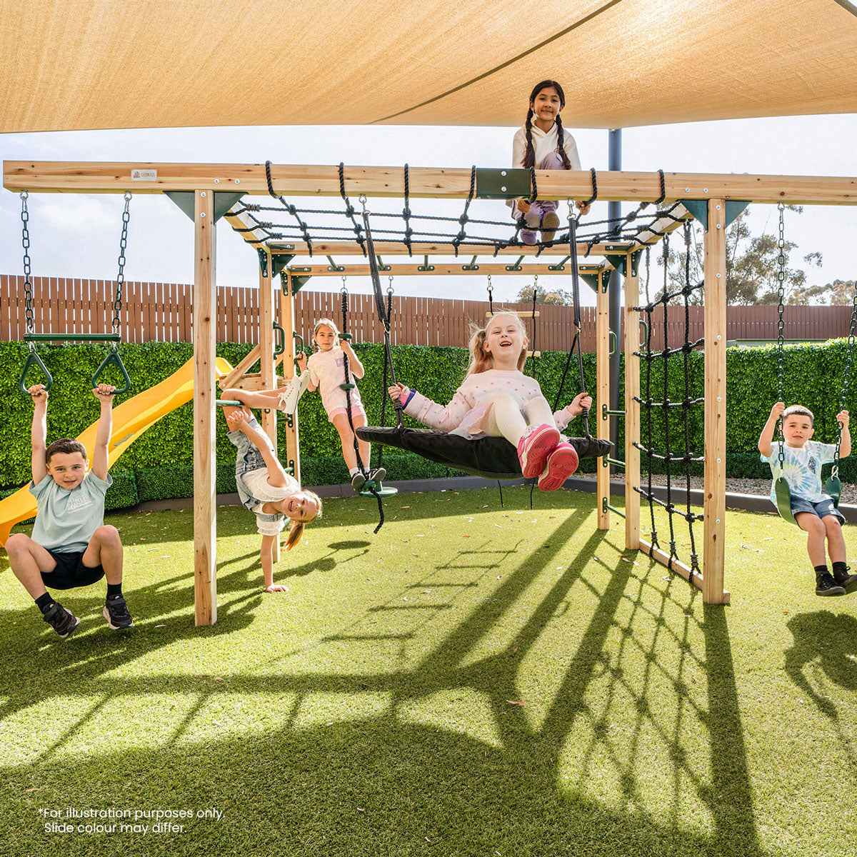 Lifespan Kids Orangutan Monkey Bars Jungle Gym Climbing Frame with 2.2m Slide (White)