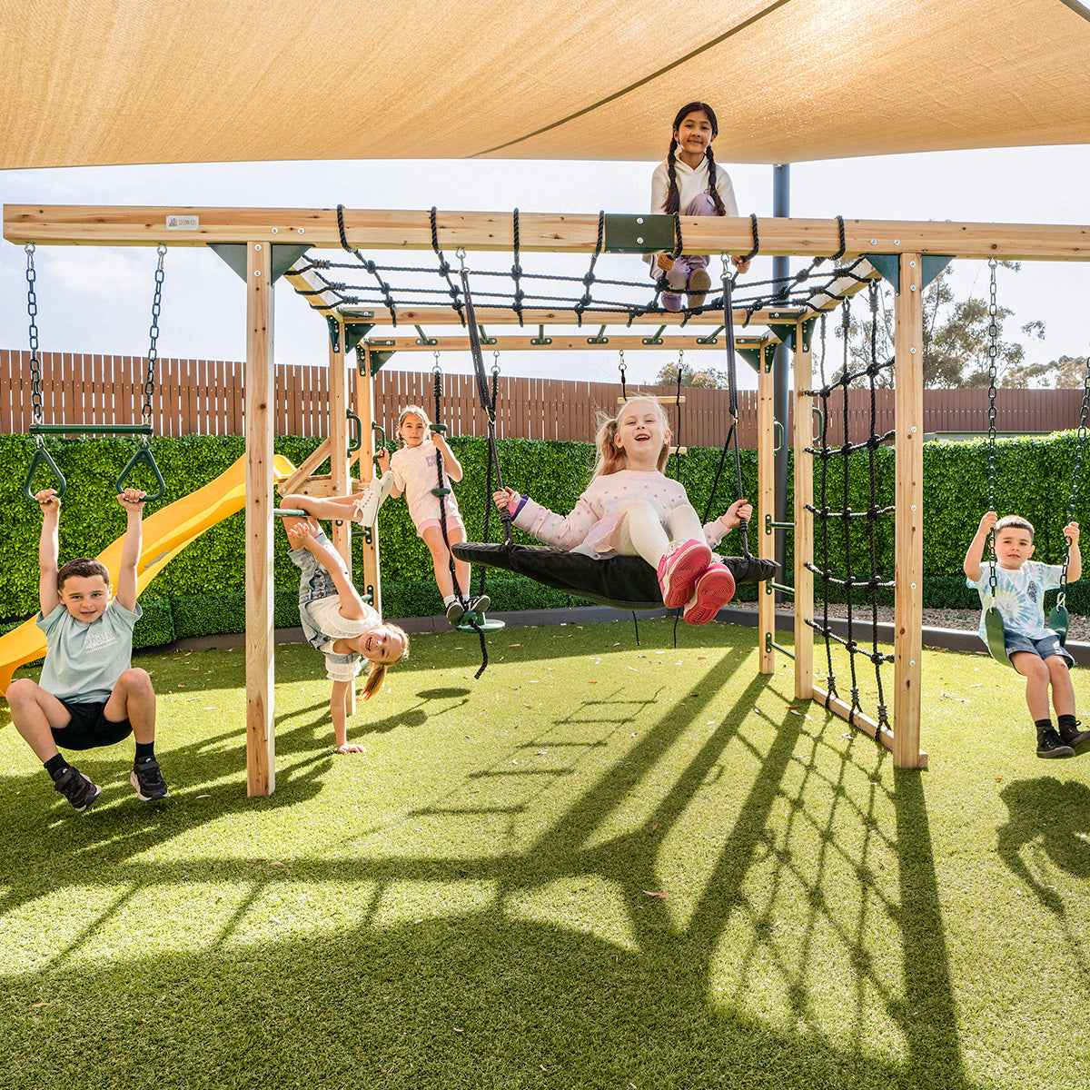 Lifespan Kids Orangutan Monkey Bars Jungle Gym Climbing Frame with 2.2m Slide (Yellow)