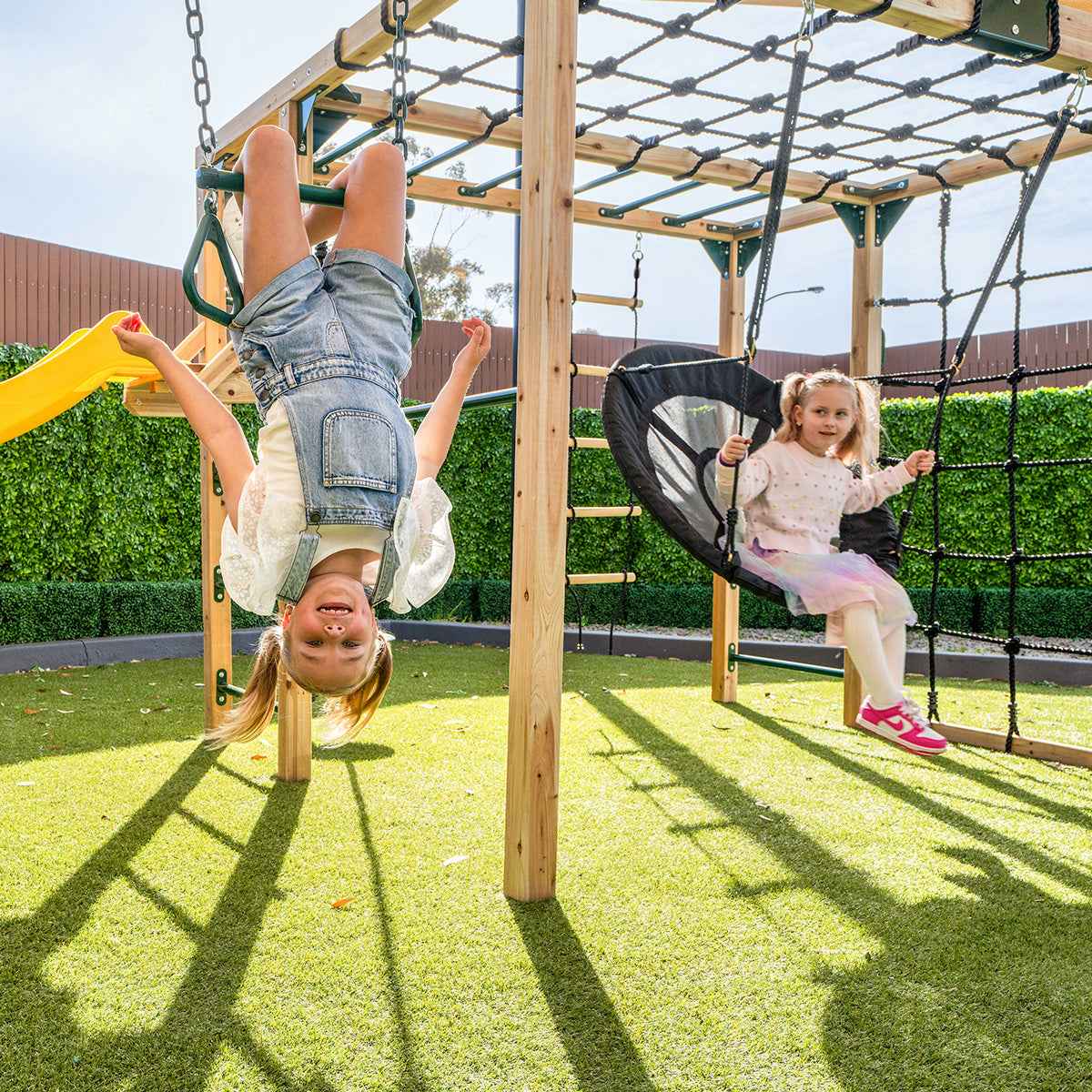 Lifespan Kids Orangutan Monkey Bars Jungle Gym Climbing Frame with 2.2m Slide (Yellow)