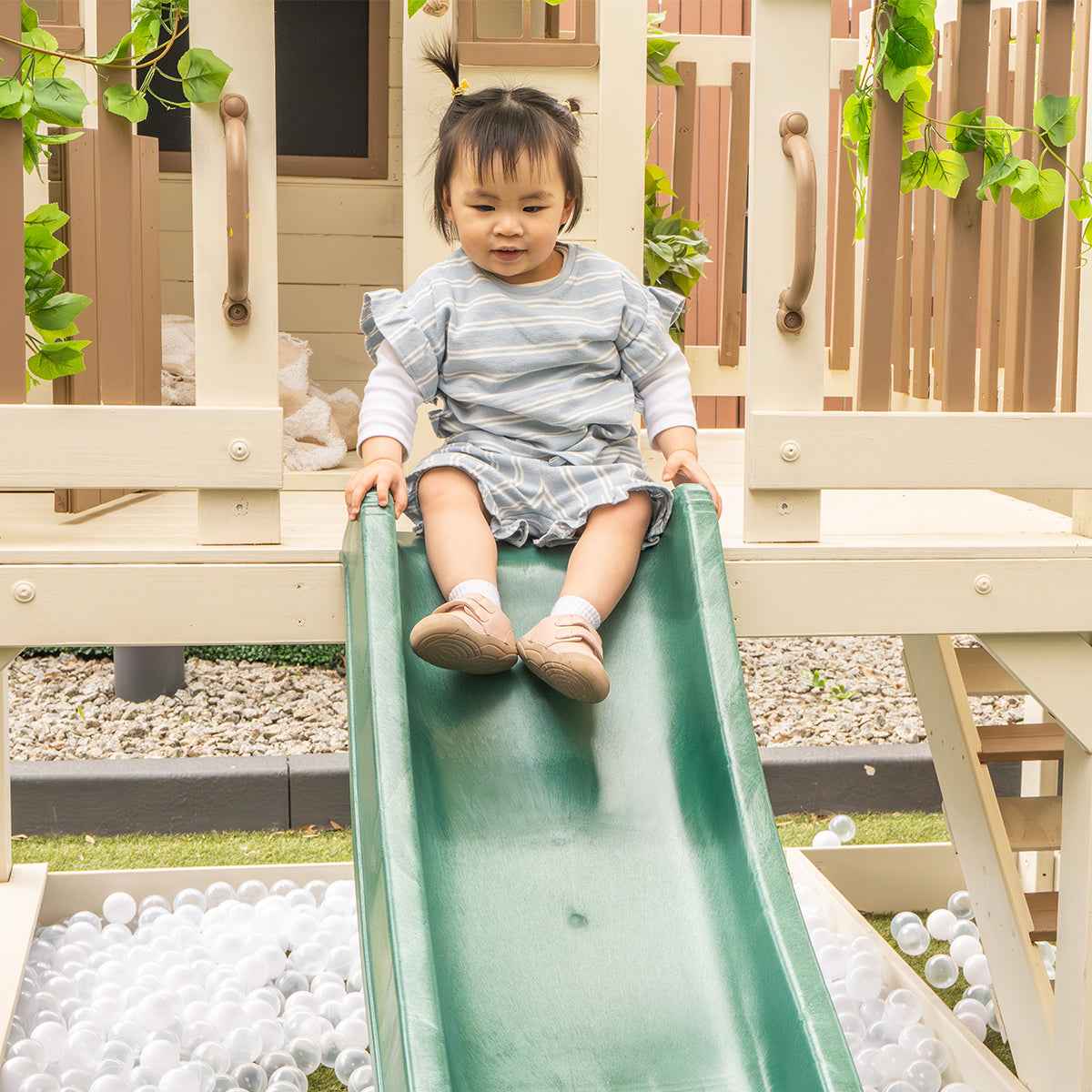 Lifespan Kids Silverton Cubby House with 1.8m Slide (Green)