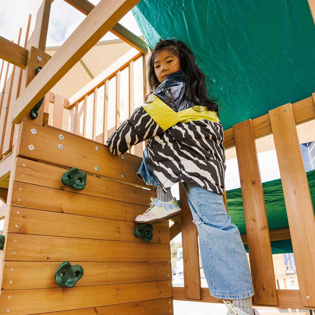 Lifespan Kids Walton Swing Set, Monkey Bars & Play Centre with 2.2m Slide (Pastel Green)