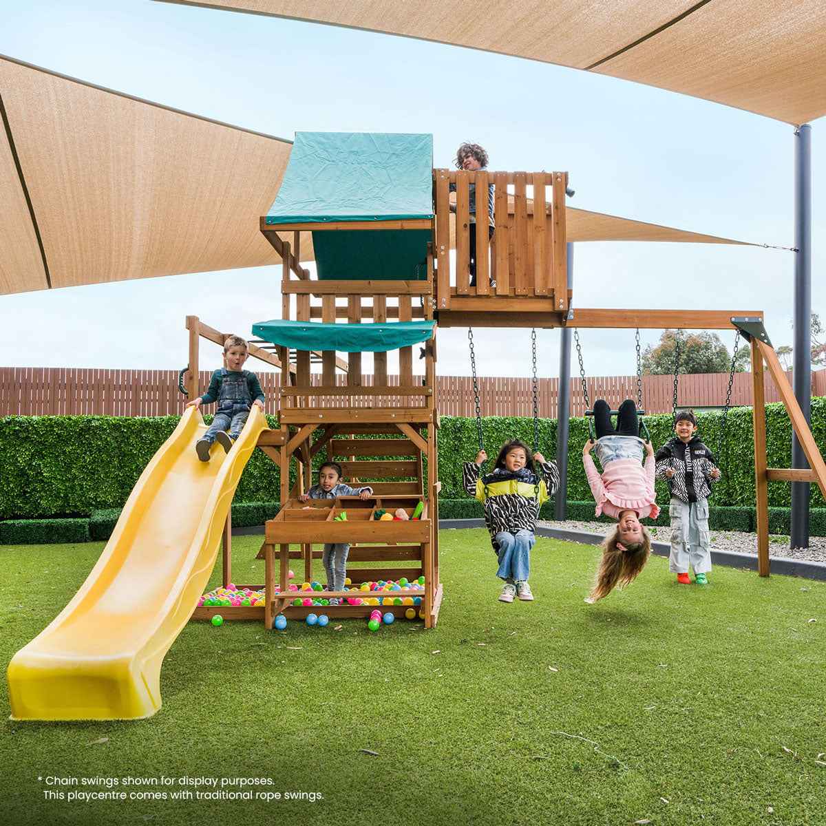 Lifespan Kids Walton Swing Set, Monkey Bars & Play Centre with 2.2m Slide (Yellow)