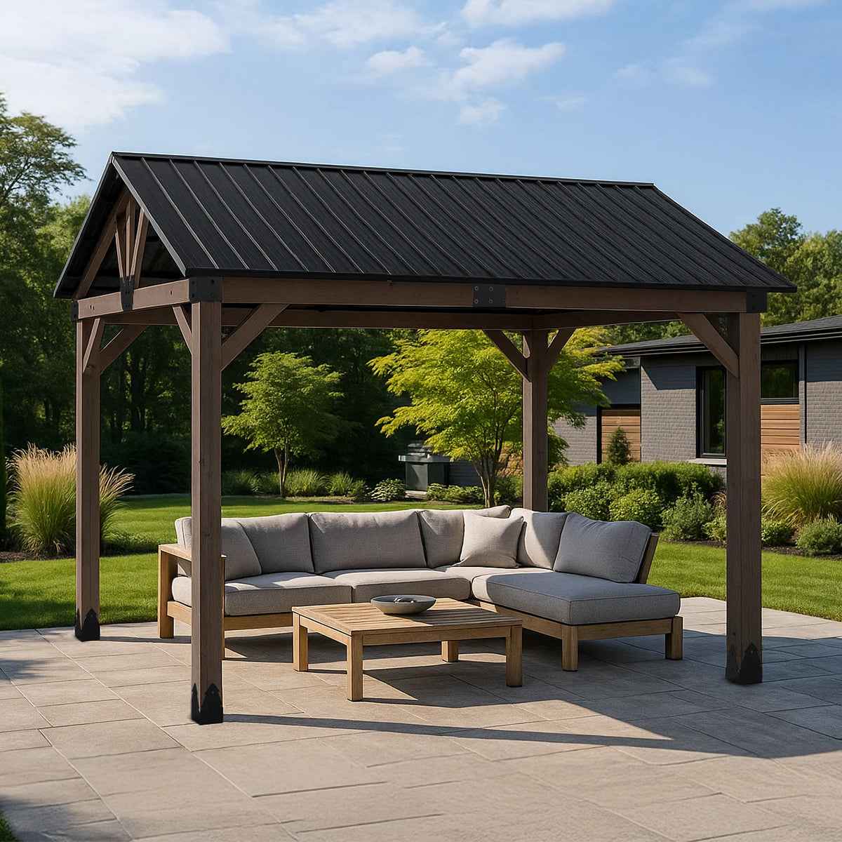 Yardtopia Fremantle 3.6m x 3m Timber & Steel Gable Roof Gazebo