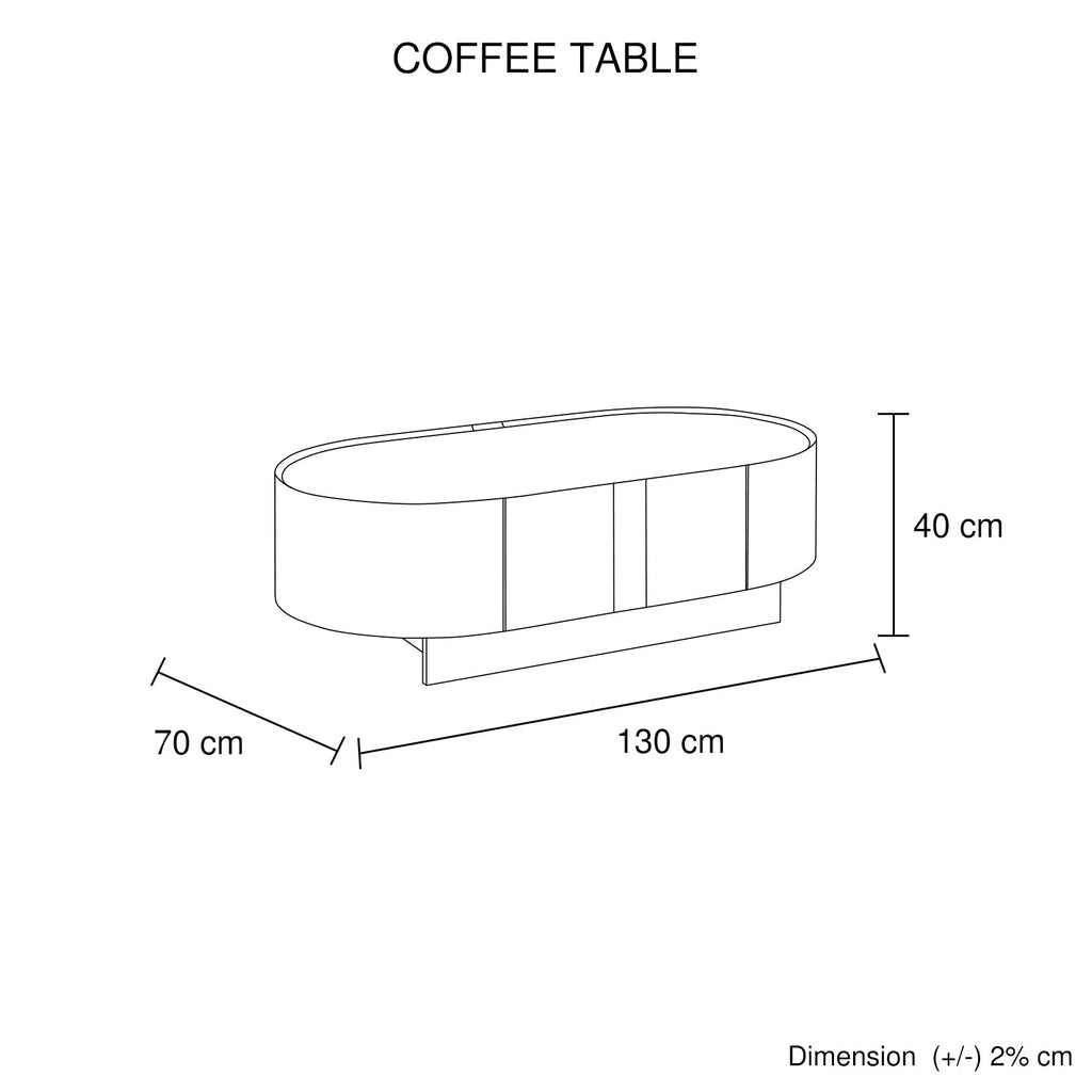 Coffee Table MDF Board Melamine Interior Ample Storage in Dark Walnut colour