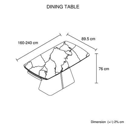 Mesa de comedor MDF Cerámica Tablero de vidrio Extensible Raya decorativa