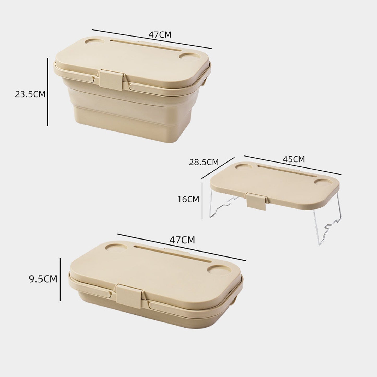 Caja de almacenamiento plegable 3 en 1 para acampar, contenedor de frutas y alimentos para exteriores, cesta para mesa de picnic 