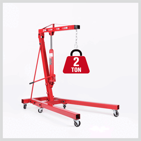 Engine Crane 2 Ton Hydraulic Hoist Folding Shop Mobile Lifter Workshop Lift