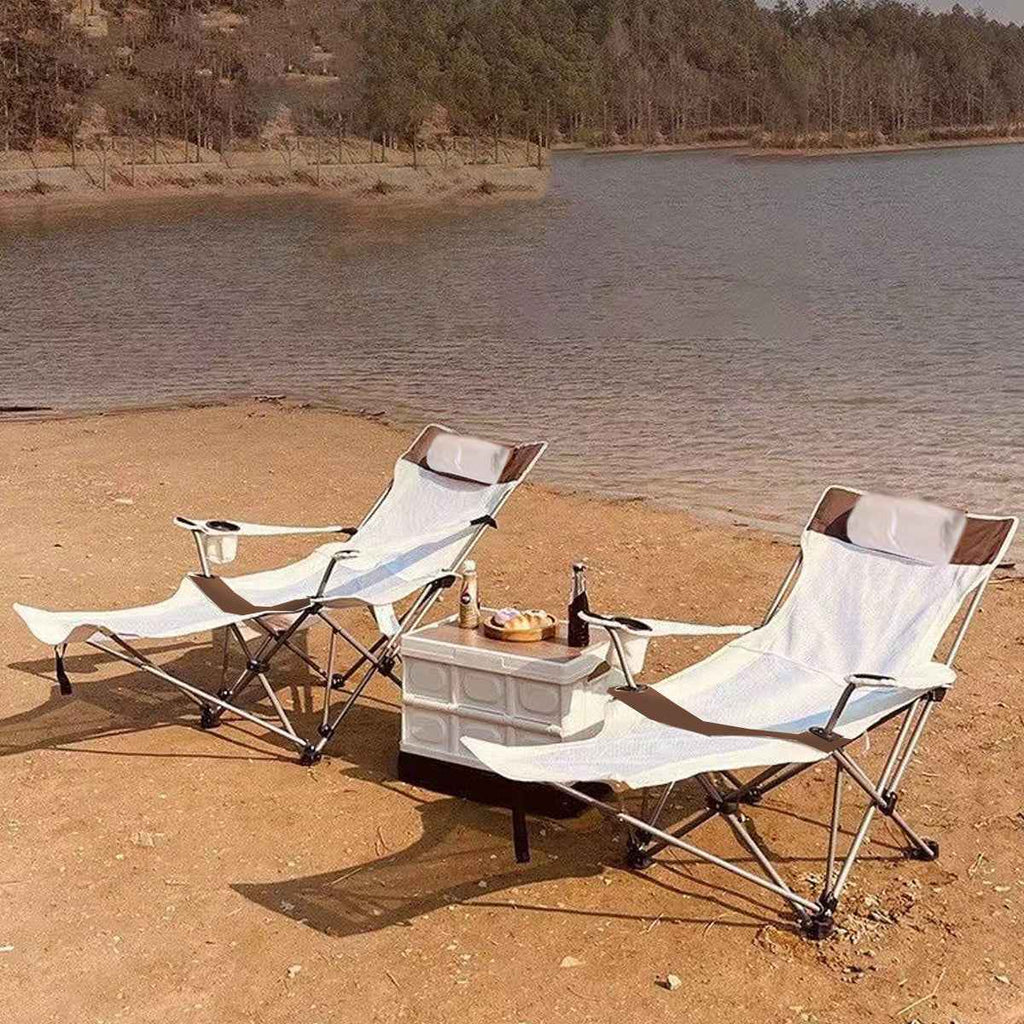 Outdoor Folding Recliner Portable Beach Camping Chair for Sitting and Lying