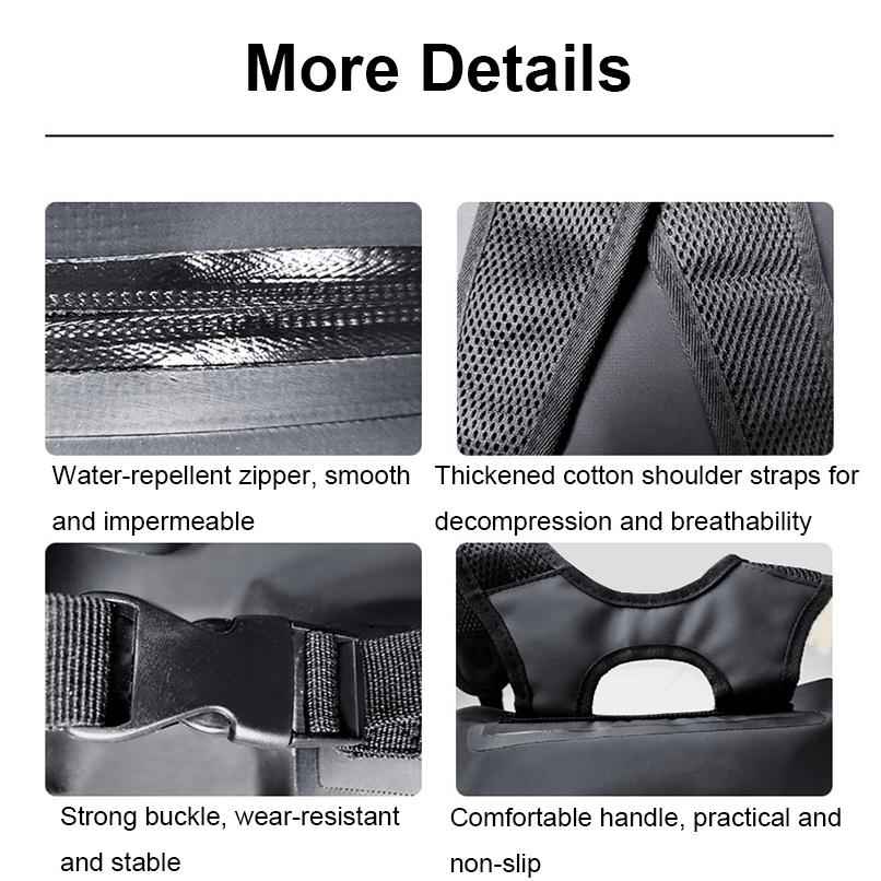 25L Waterproof Beach Bag For Swimming And Upstream Activities Black