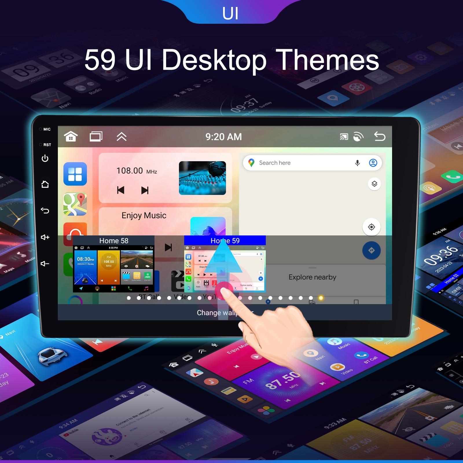 6 + 128G Android Car Bluetooth Player With Gps Navigation - Standard + Ahd Camera 10.1 Inch