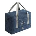 Travel-ready Waterproof Beach Bag with Double Layer Design - Navy Blue