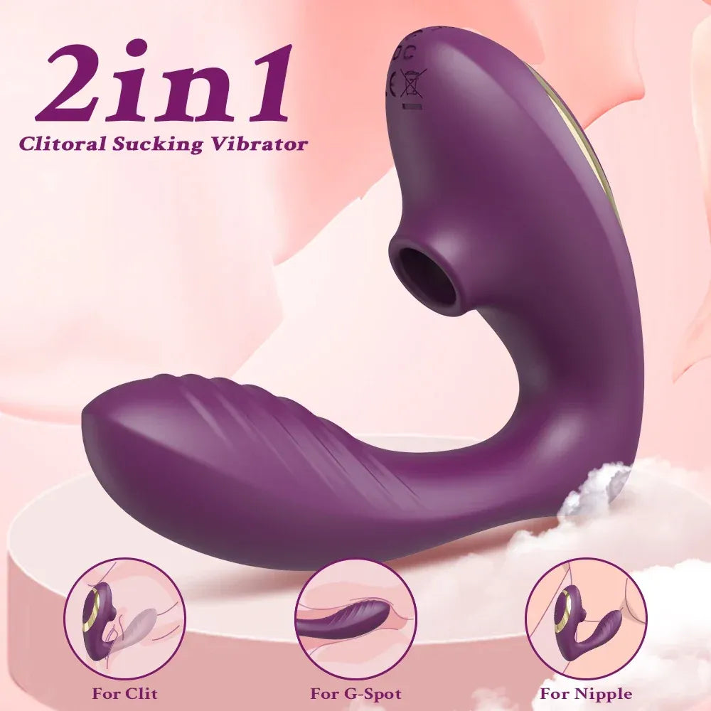Vibrating Clit Sucker for Women G Spot Stimulator Female Masturbator - Red