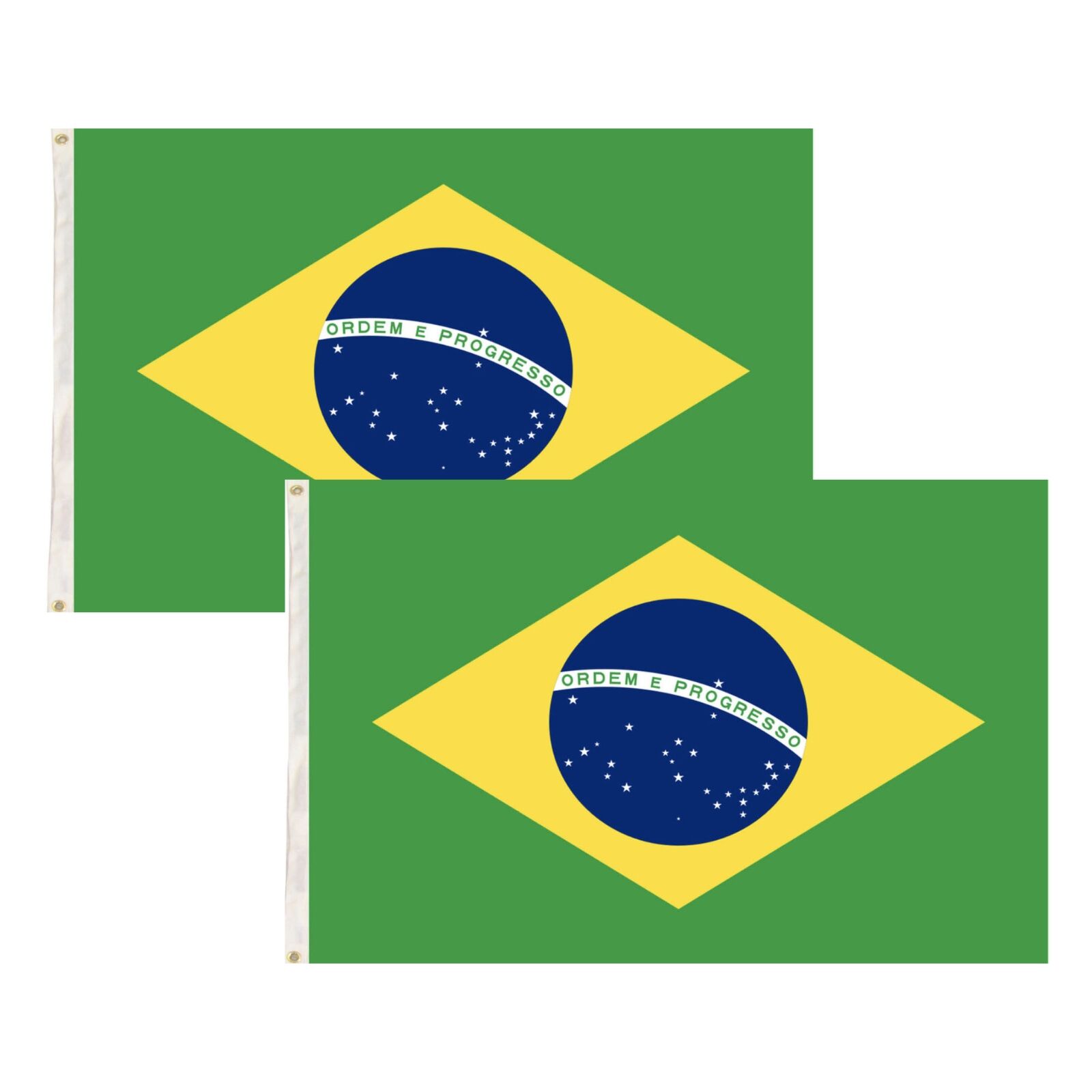 2x Brazil Country Flags Heavy Duty Brasil World Cup Brazilian - 150cm x 90cm