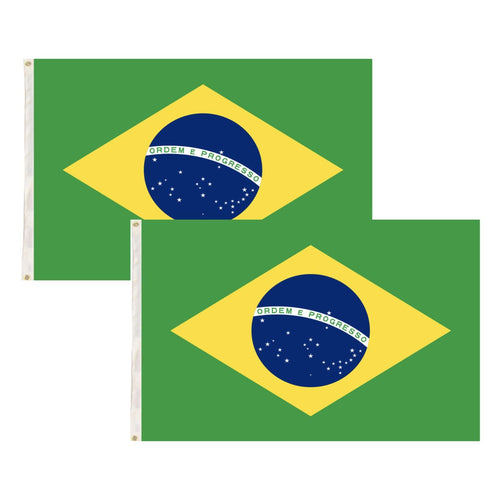 2x Brazil Country Flags Heavy Duty Brasil World Cup Brazilian - 150cm x 90cm