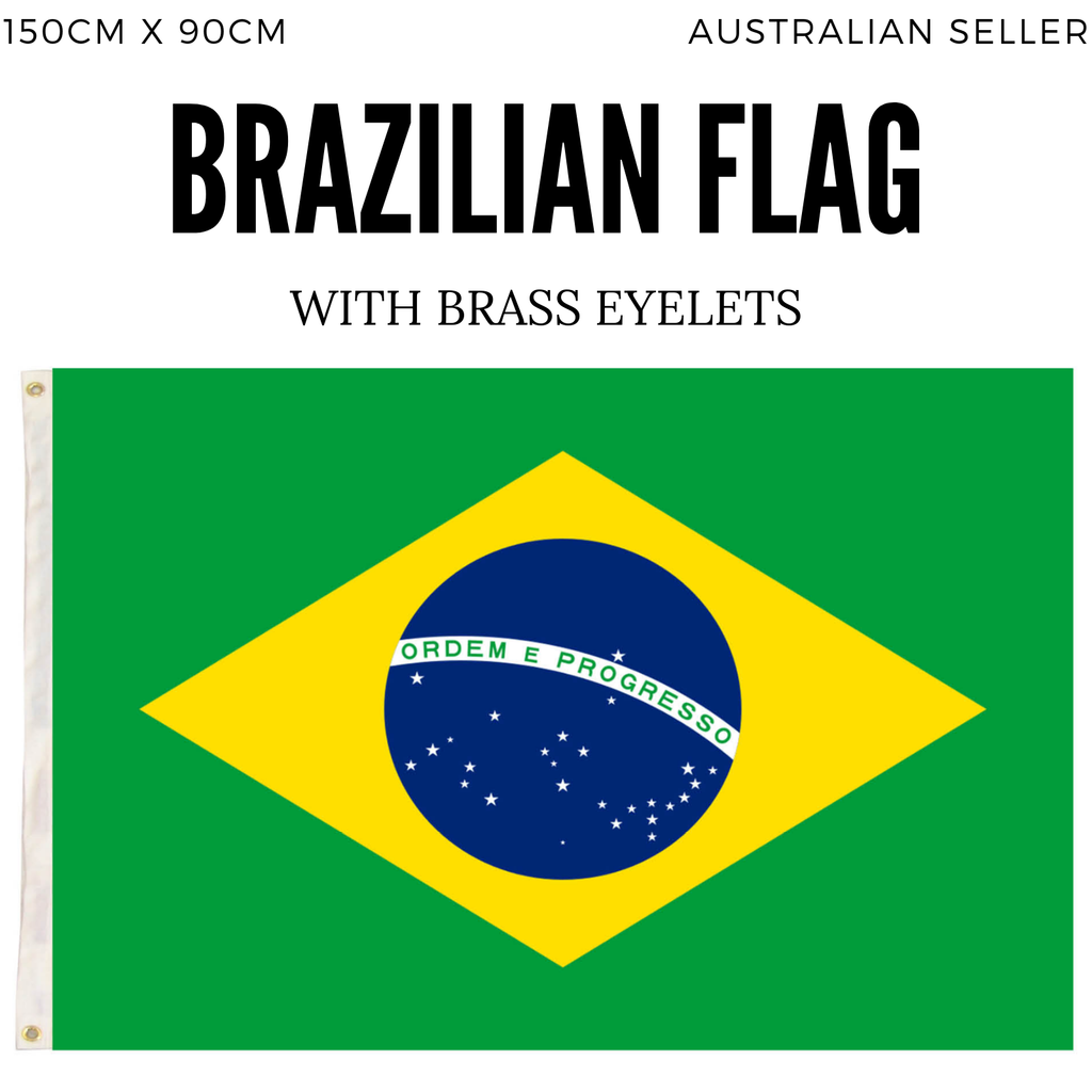 2x Brazil Country Flags Heavy Duty Brasil World Cup Brazilian - 150cm x 90cm