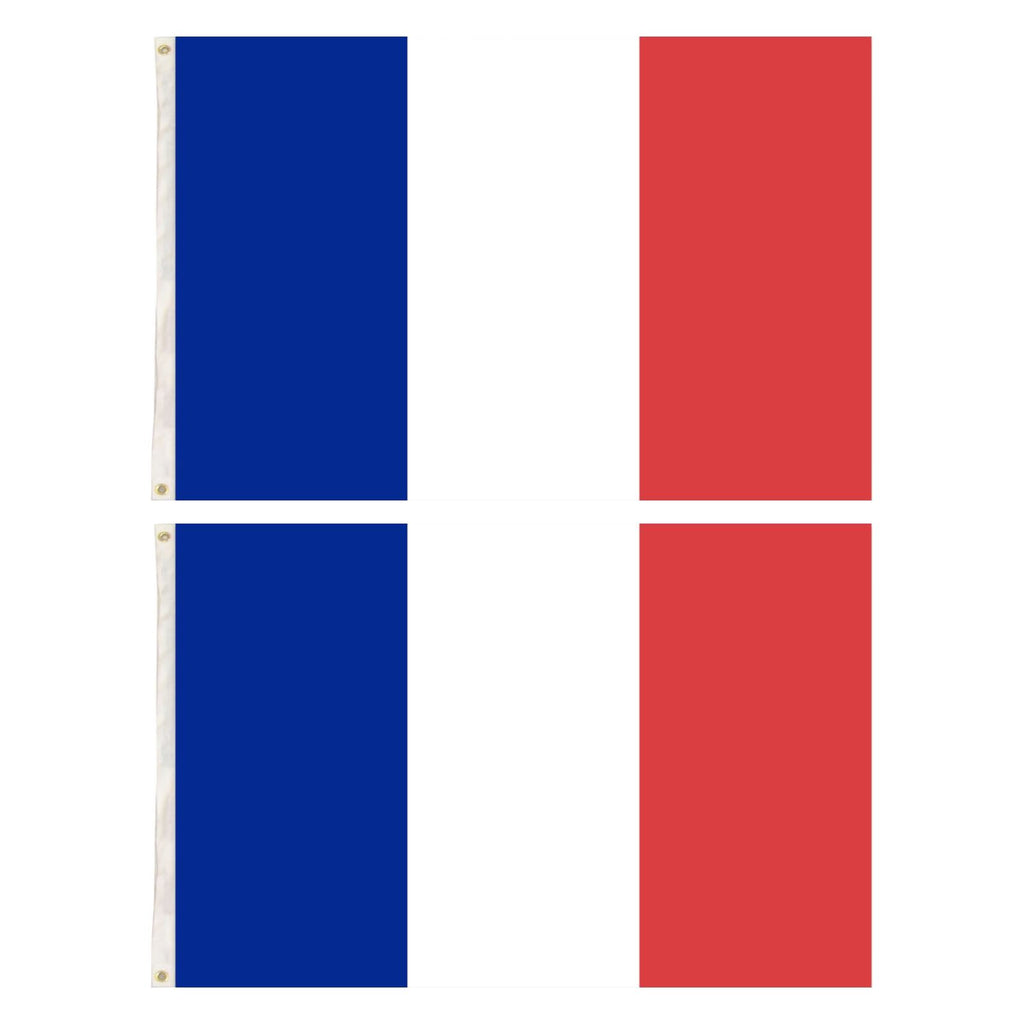 2x France Country Flags French Heavy Duty - 150cm x 90cm