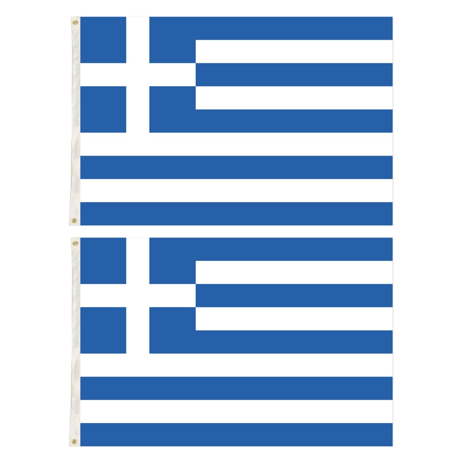 2x Greece Country Flags Greek Heavy Duty National Olympics Europe - 150cm x 90cm