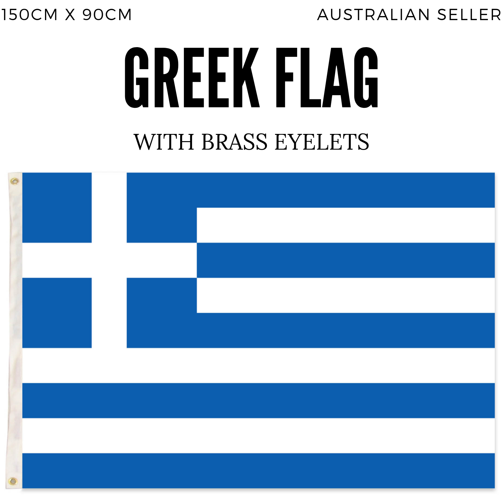 2x Greece Country Flags Greek Heavy Duty National Olympics Europe - 150cm x 90cm