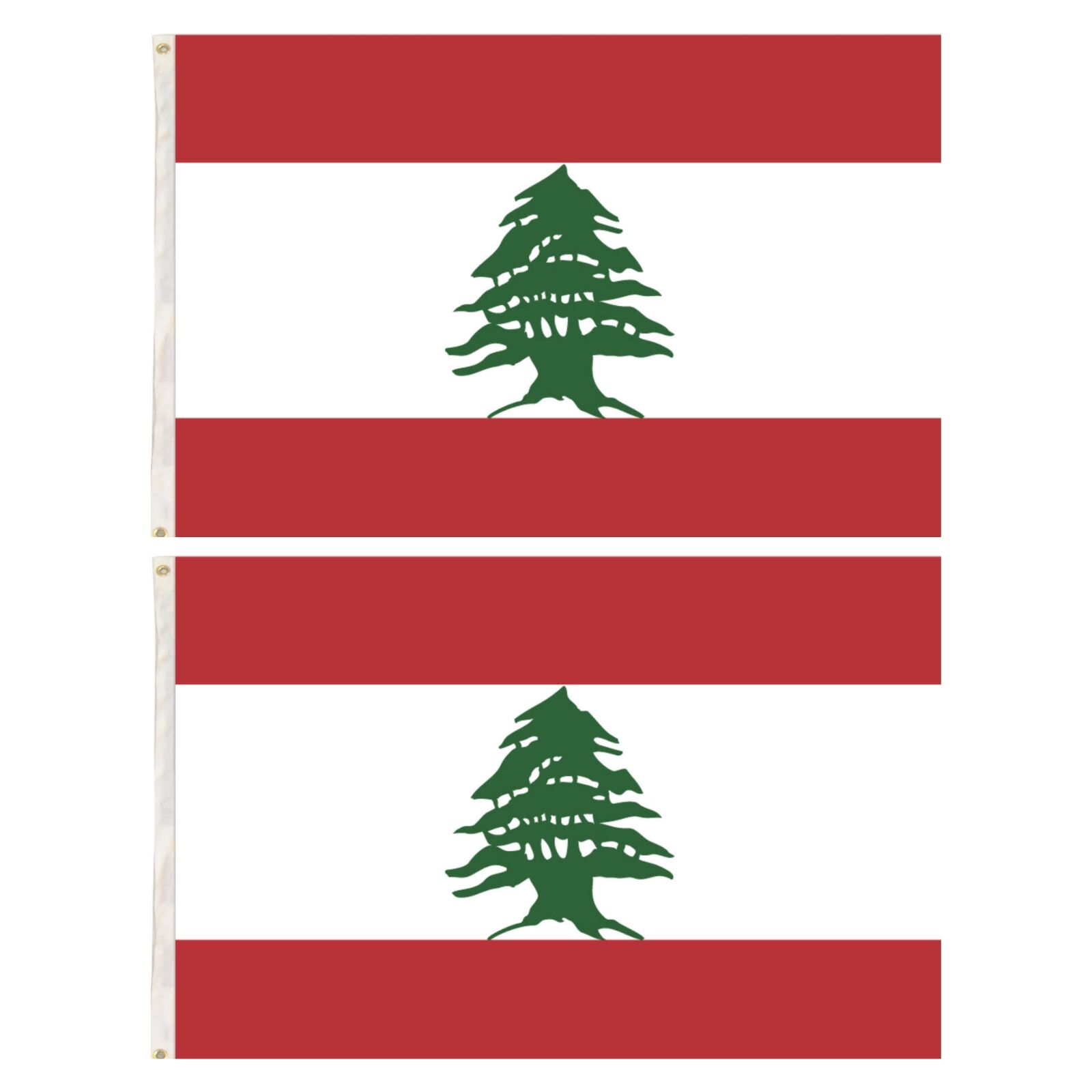 2x Lebanon Lebanese Country Flags Heavy Duty Outdoor - 150cm x 90cm