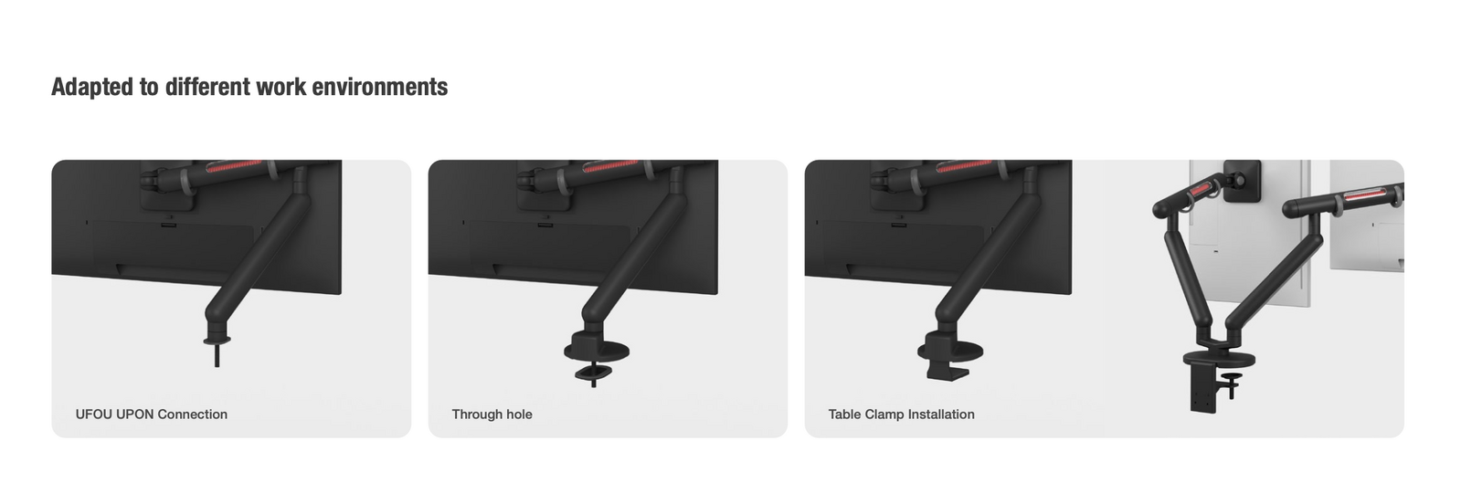 UFOU Kyber Monitor Arm Single Mount Bracket Heavy Duty Star Wars - Black