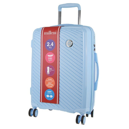 Milleni Hardshell 3-Piece Luggage Bag Travel Carry On Suitcase - Blue