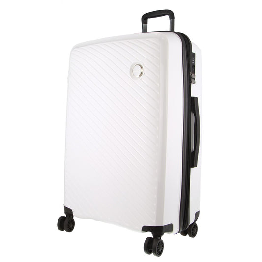 Maleta de viaje con control de equipaje Milleni, inspirada en Pierre Cardin, 75 cm (124 l), color blanco