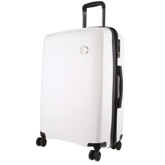 Maleta de viaje con control de equipaje Milleni, inspirada en Pierre Cardin, 65 cm (82,5 l), color blanco