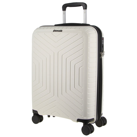 Maleta de viaje rígida de tamaño mediano de 65 cm de Pierre Cardin, color blanco