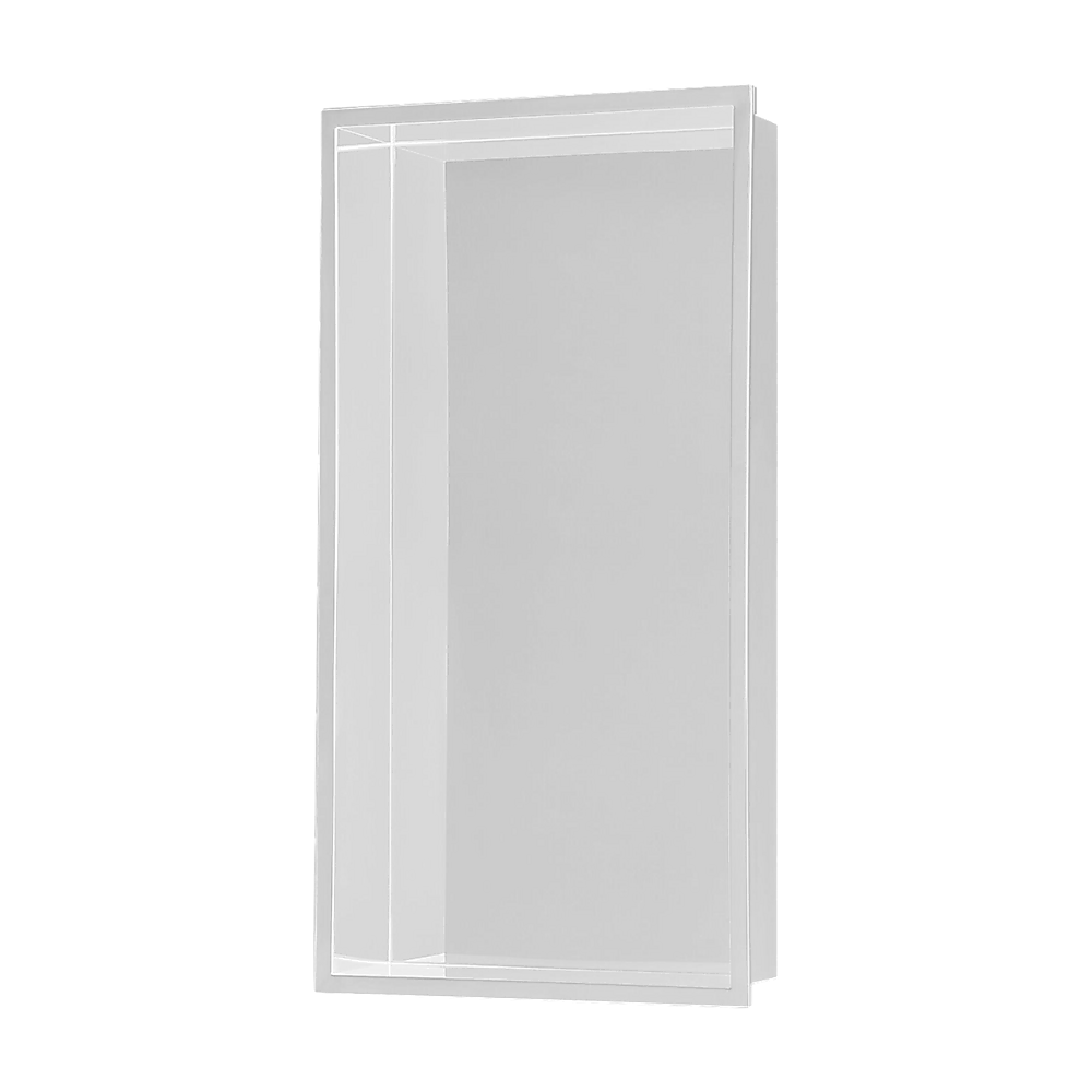 641 x 336 x 101mm Shower Niche Single Shelf Organizer No Tile Needed in White