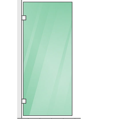 100x200cm Single Shower Glass Screen with Chrome Wall F-Brackets