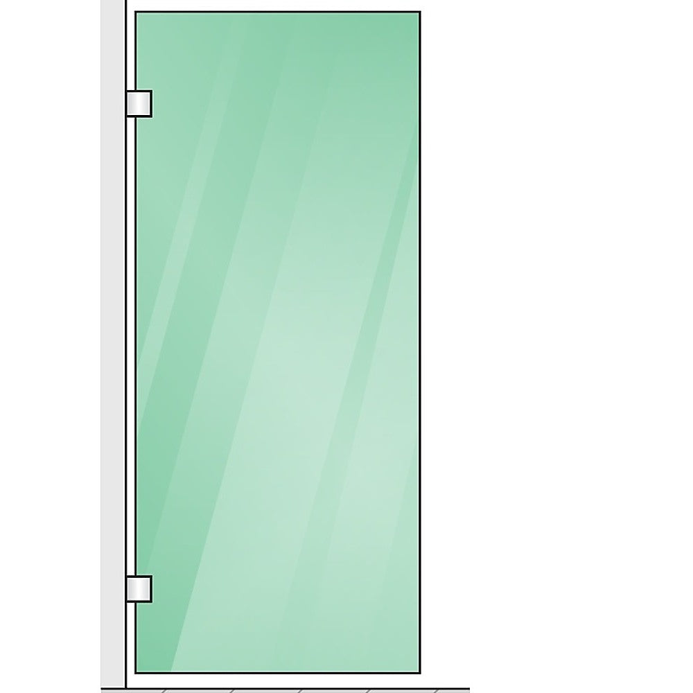 100x210cm Single Shower Glass Screen with White Wall & Floor Channel