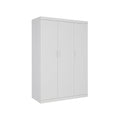 3 Door White Wardrobe – White Handles, Hanging Rail & Shelves - YDS.com.au