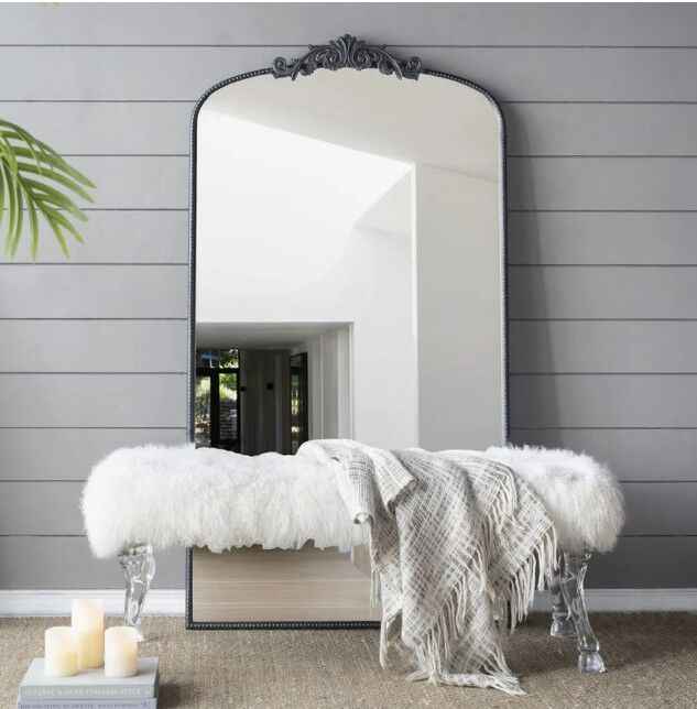Baroque Tall Black Wall Mirror 168cm