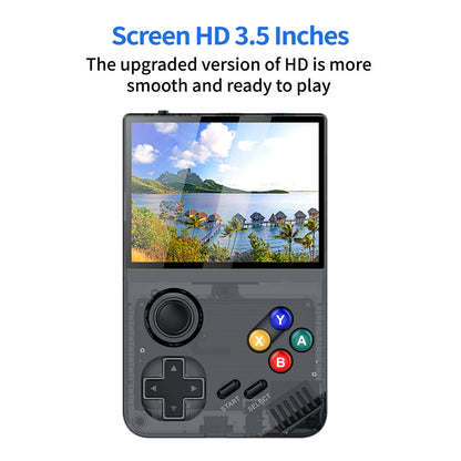 128G Black MPOWN M19 Handheld Gaming Console - Retro Arcade & PSP Emulator, 3.5-Inch HD Screen, TV Connectivity, Portable 3D Gaming Device