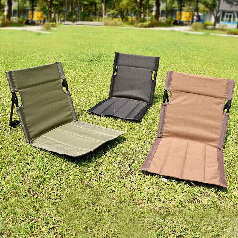 Portable Folding Beach Chair - Reclining Outdoor Seat 68x39.5x40.5cm with Carry Bag in brown